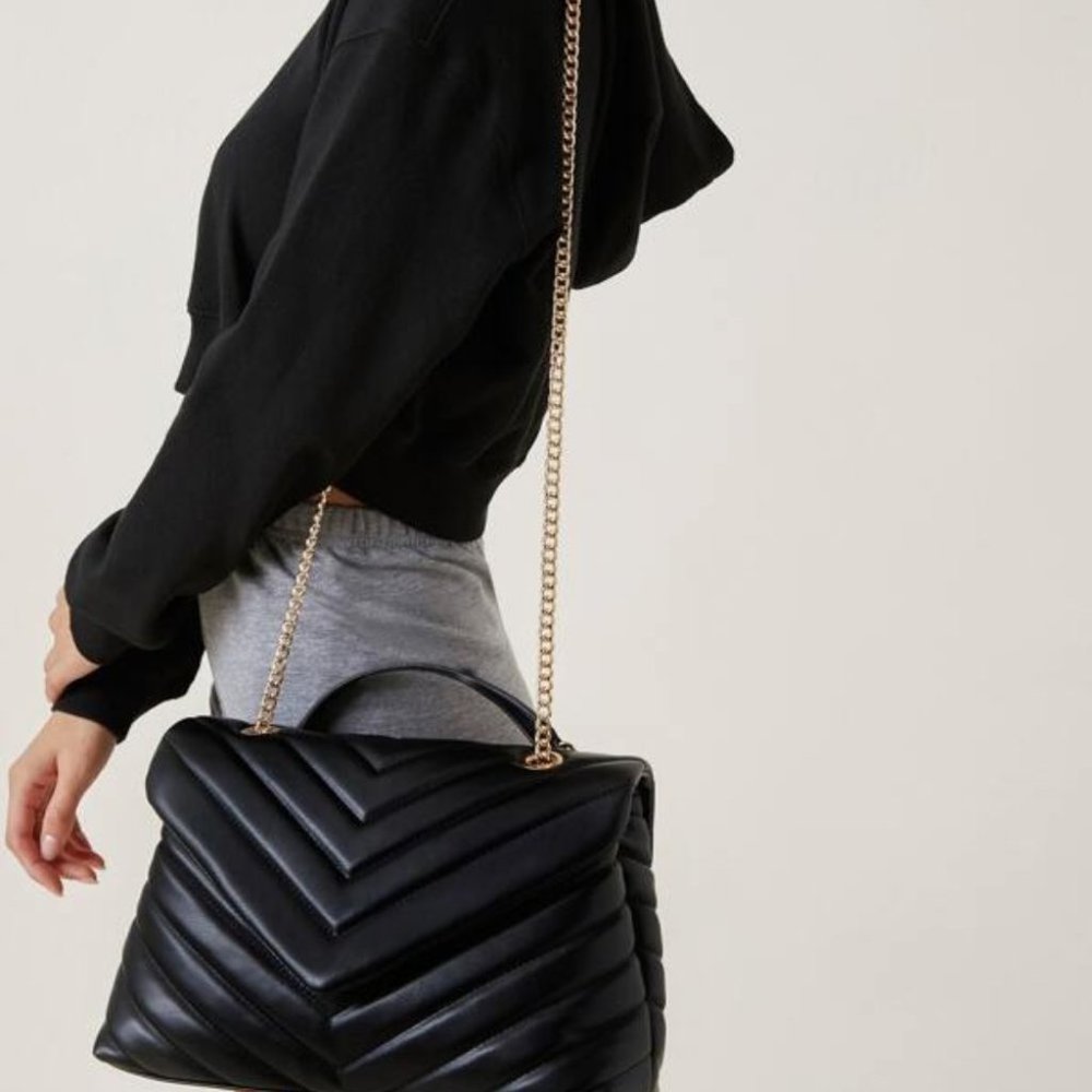BLACK / TAN / CARMEL ELEGANT CHIC BAG - Picture 7 of 15